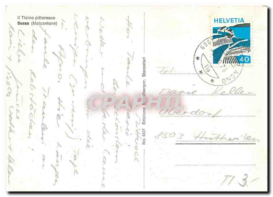 CPM II Ticino pittoresco Sessa Malcantone  — Verso