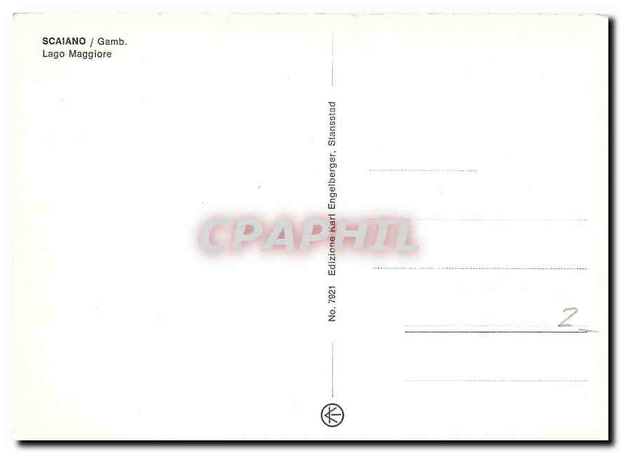 CPM Scaiano Gamb Lago Maggiore  — Verso
