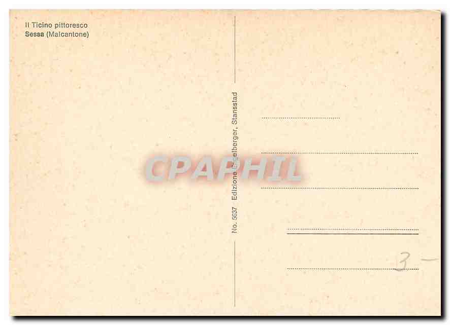 CPM II Ticino pittoresco Sessa Malcantone  — Verso