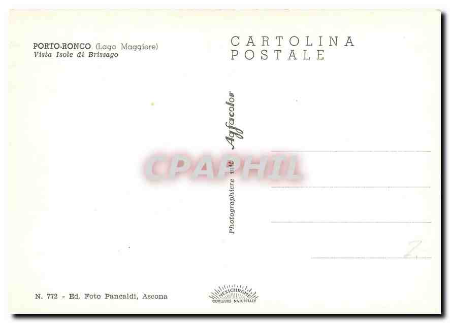 CPM Porto Ronco Lago Maggiore Vista Isole di Brissago  — Verso