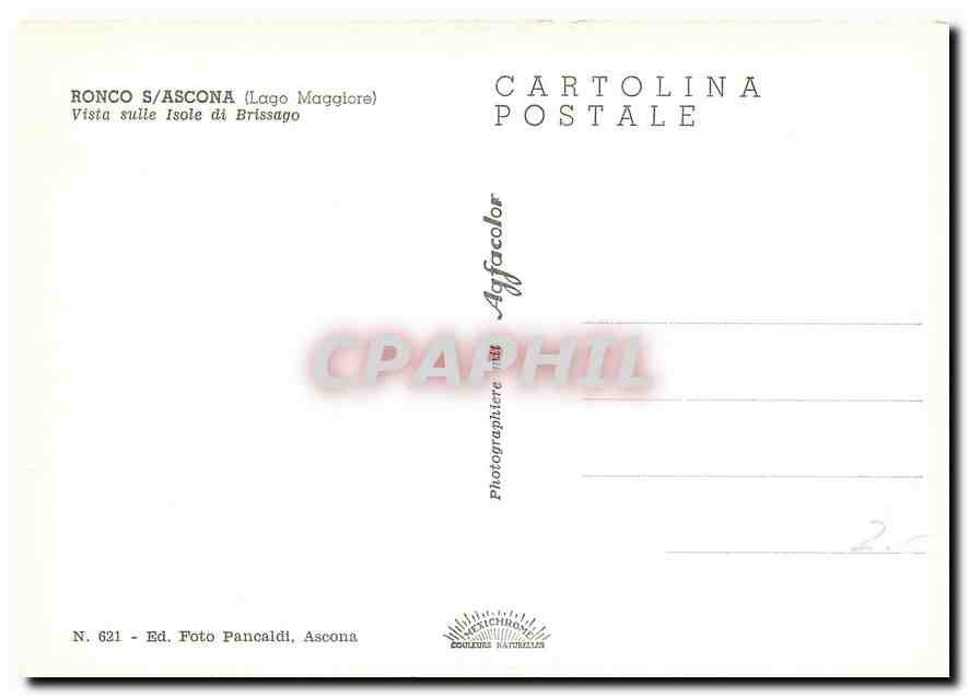 CPM Ronco S Ascona Lago Maggiore Vista sulle Isole di Brissago  — Verso