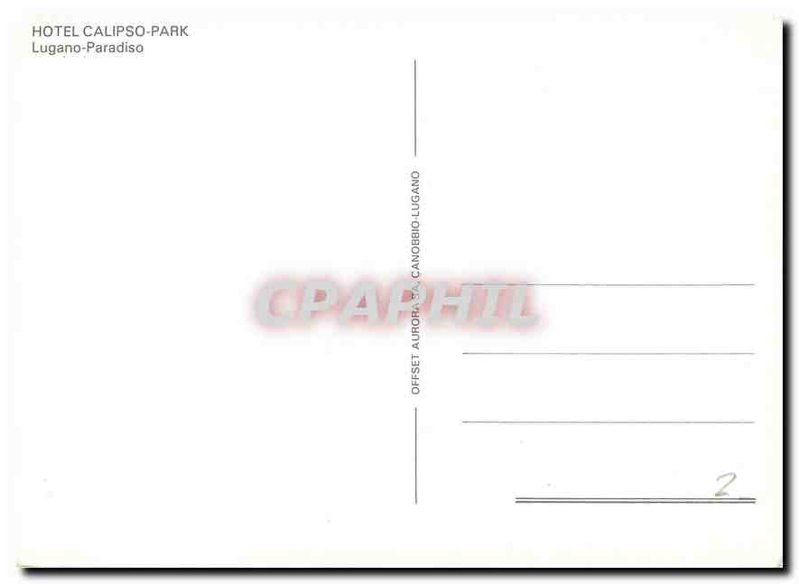 CPM Hotel Calipso Lugano Paradiso  — Verso