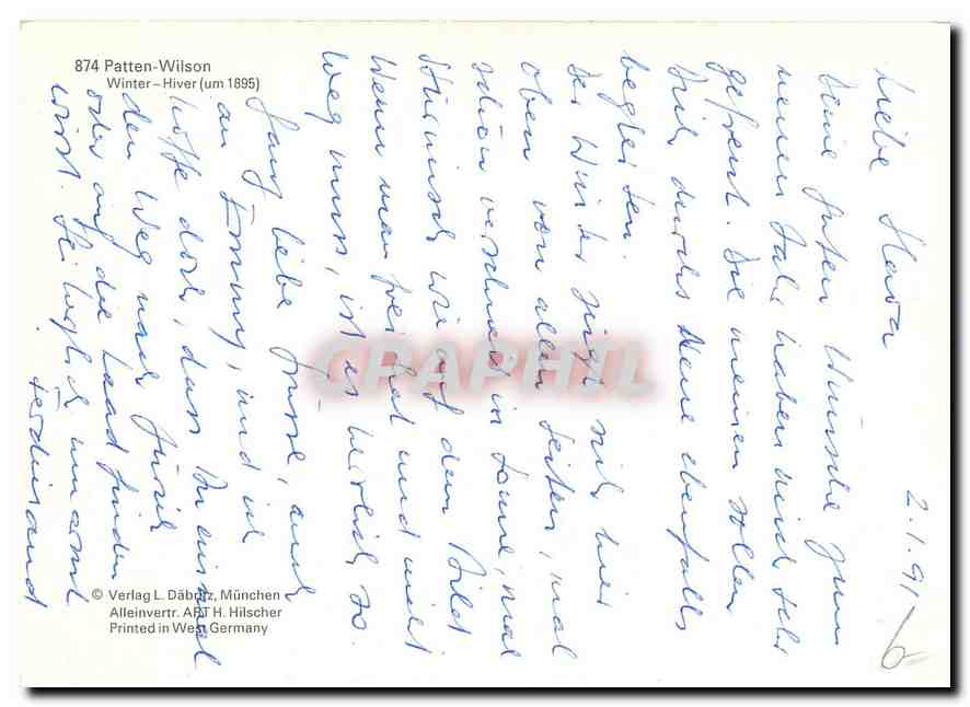 CPM Patten Wilson Hiver  — Rückseite