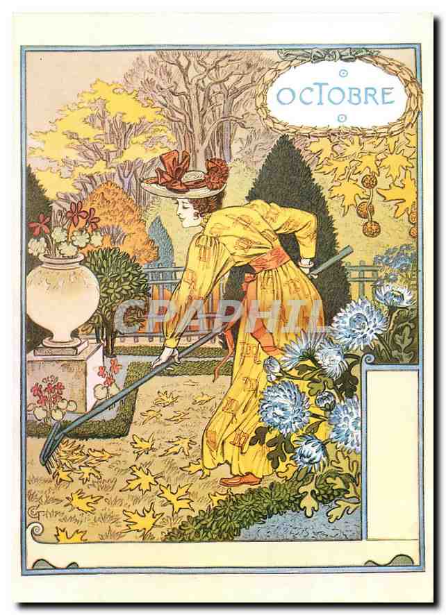 CPM Eugene Grasset La Belle Jardiniere Octobre Museum fur Kunst unt Gewerbe Hamburg 