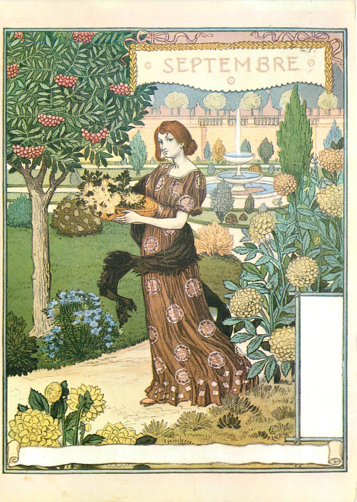 CPM Eugene Grasset La Belle Jardiniere Septembre Museum fur Kunst unt Gewerbe Hamburg 