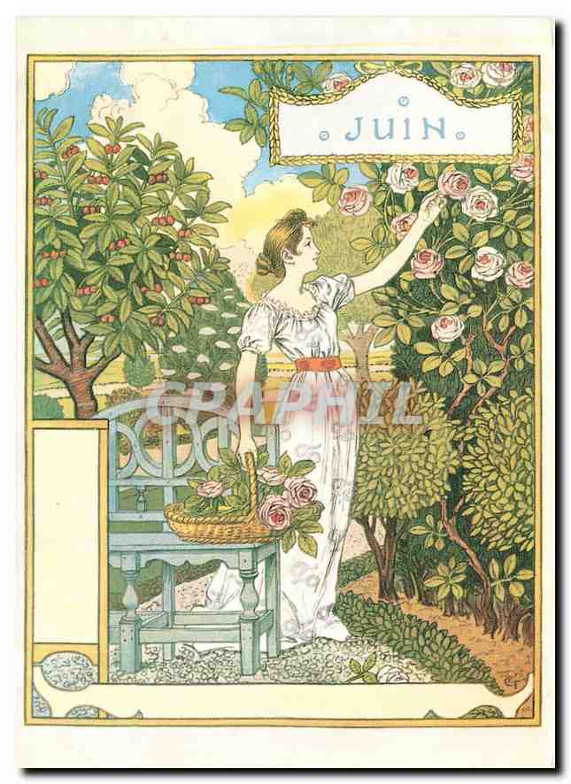 CPM Eugene Grasset La Belle Jardiniere June Museum fur Kunst unt Gewerbe Hamburg 