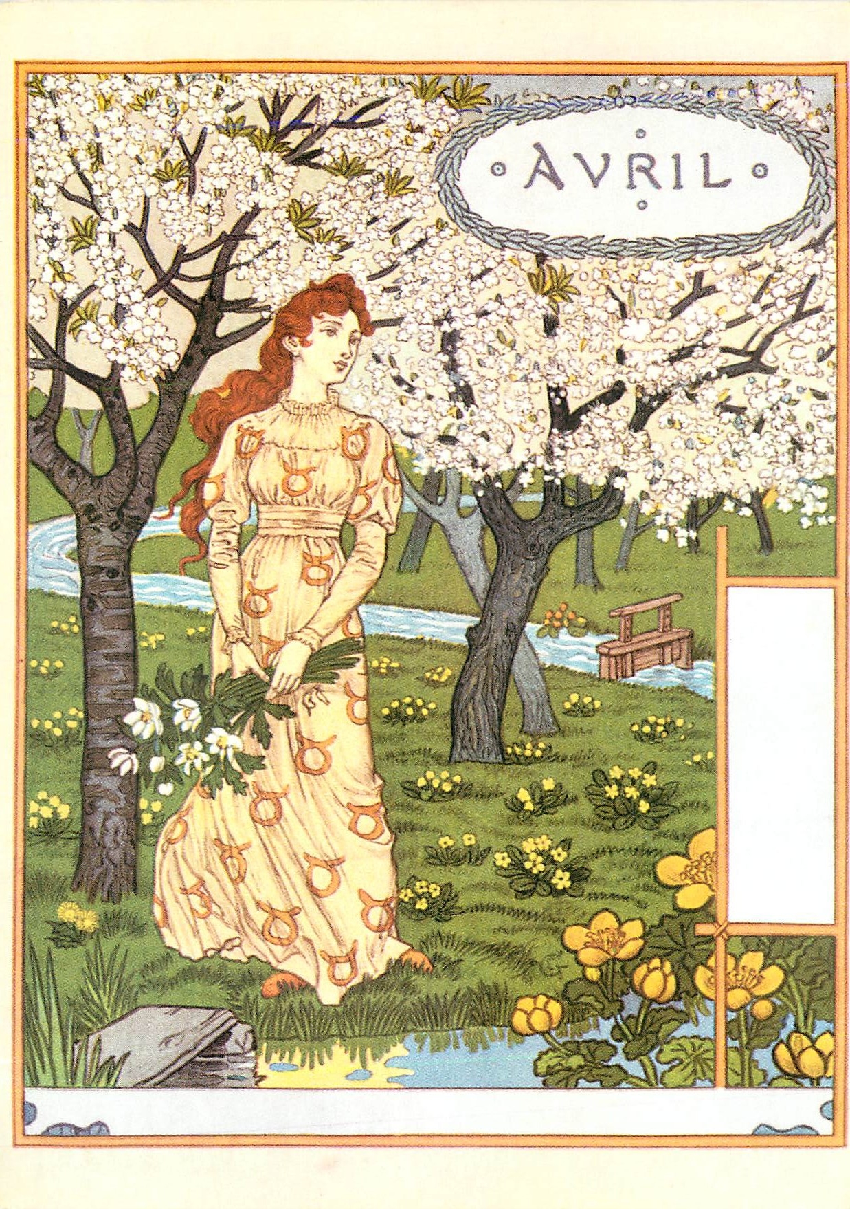 CPM Eugene Grasset La Belle Jardiniere April Museum fur Kunst unt Gewerbe Hamburg 