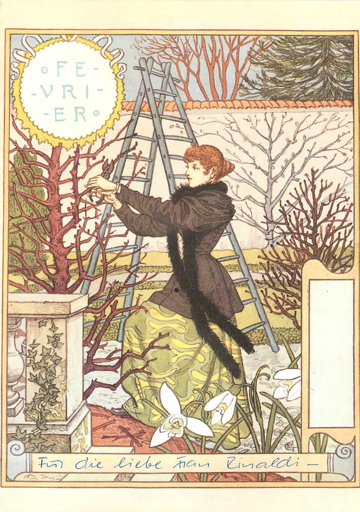 CPM Eugene Grasset La Belle Jardiniere Fevrier Museum fur Kunst unt Gewerbe Hamburg 