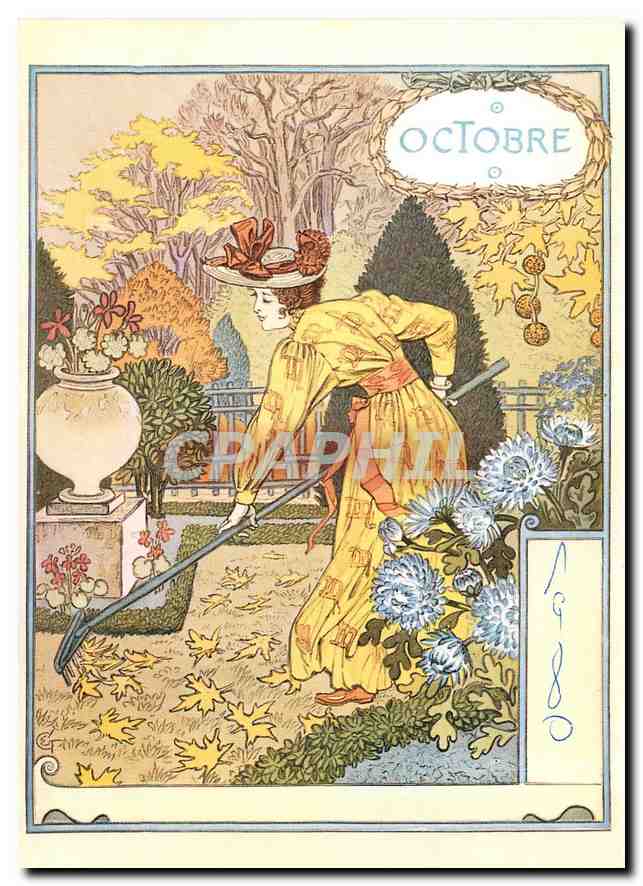 CPM Eugene Grasset La Belle Jardiniere Octobre Museum fur Kunst unt Gewerbe Hamburg 