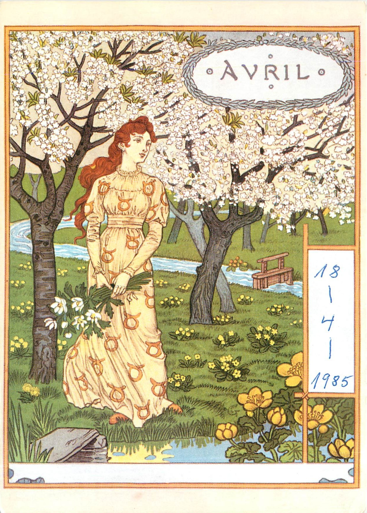 CPM Eugene Grasset La Belle Jardiniere Avril Museum fur Kunst unt Gewerbe Hamburg 