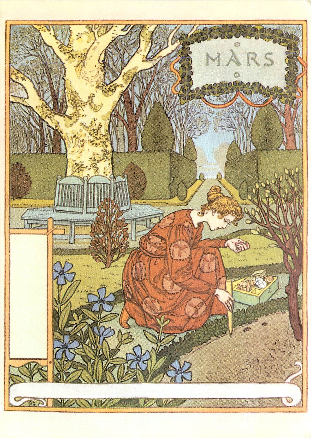 CPM Eugene Grasset La Belle Jardiniere Mars Museum fur Kunst unt Gewerbe Hamburg 