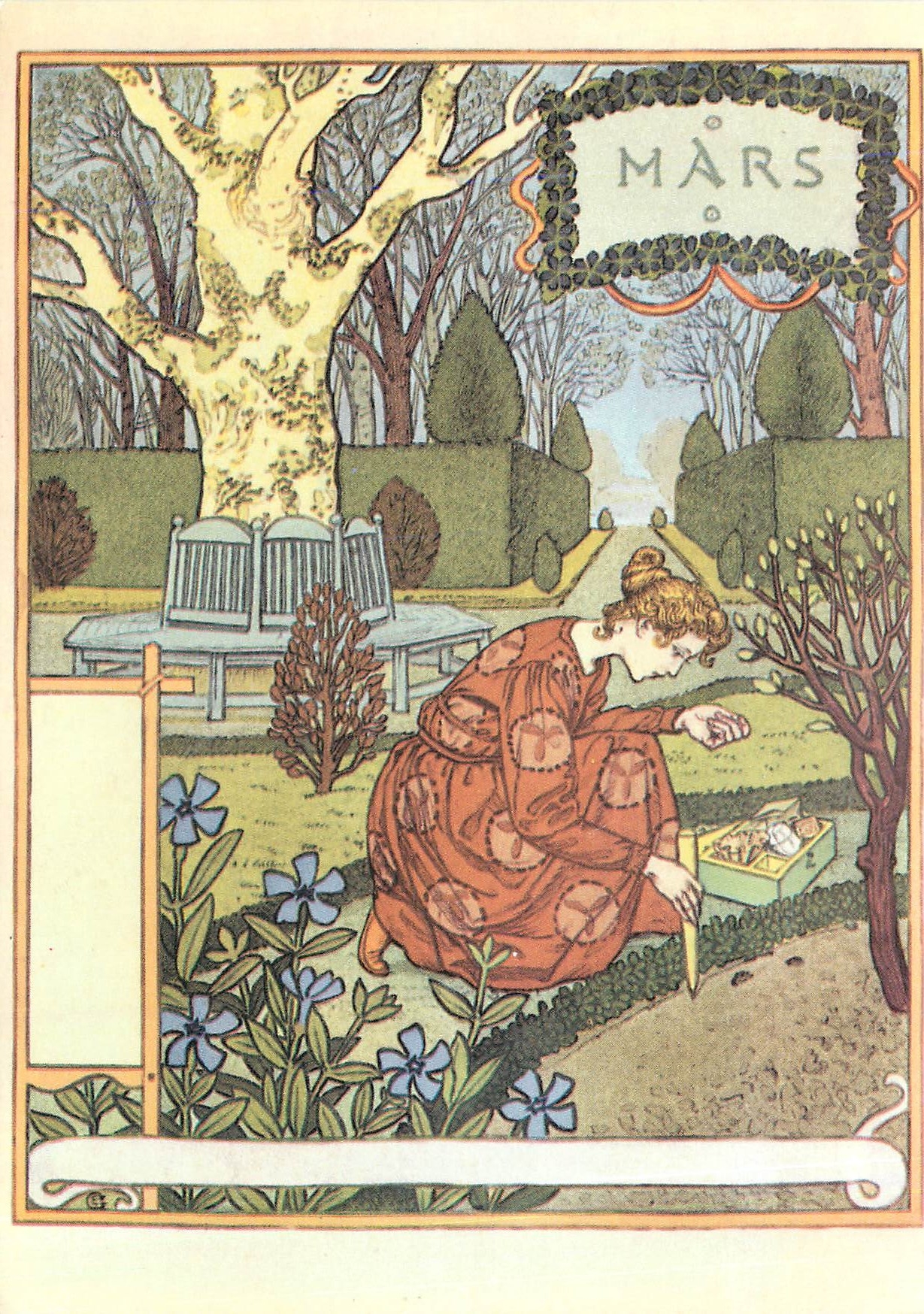 CPM Eugene Grasset La Belle Jardiniere Mars Museum fur Kunst unt Gewerbe Hamburg 