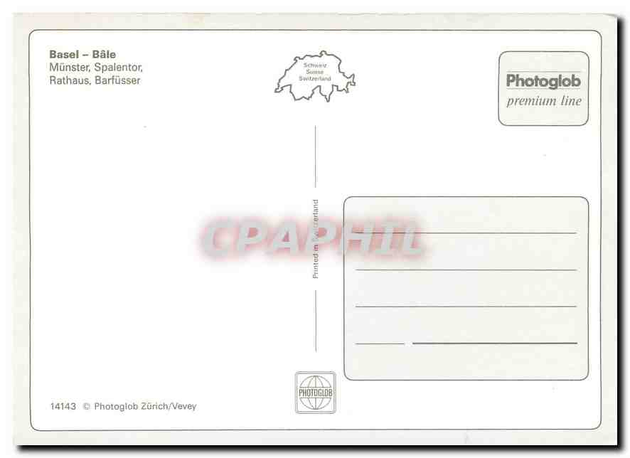 CPM Basel Stadt Basel Bale Munster Spalentor Rathaus Barfusser  — Back
