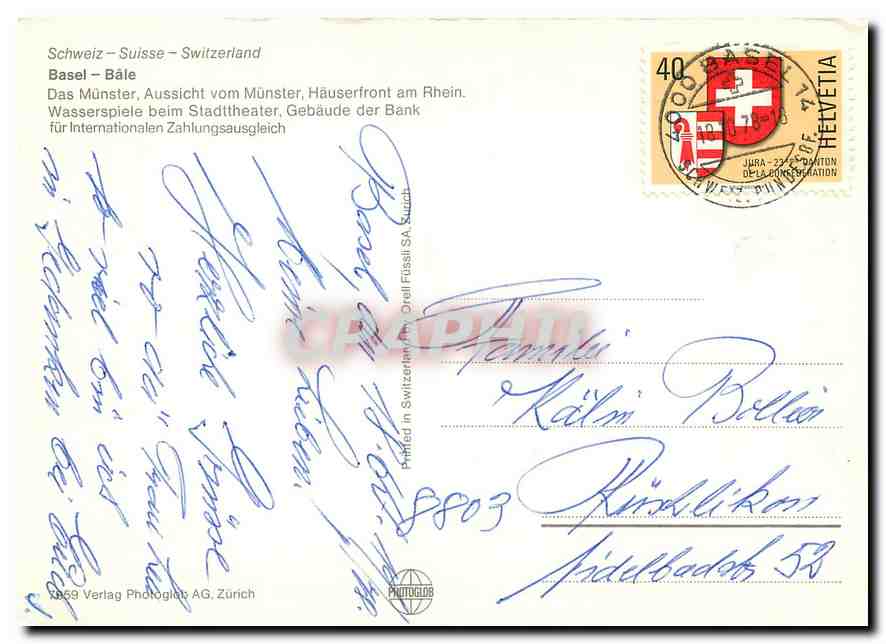 CPM Basel Bale Das Munster Aussicht vom Munster Hauserfront am Rhein  — Back