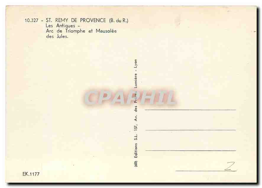 CPM St Remy de Provence B du R Arc de Triomphe et Mausolee des Jules  — Rückseite