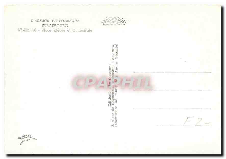 CPM Strasbourg Place Kleber et Cathedrale  — Verso