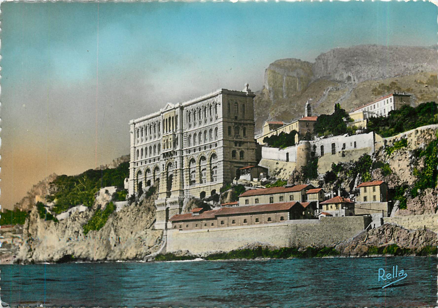 CPM Monaco Le Musee Oceanographique cote mer et la Tete de Chien 