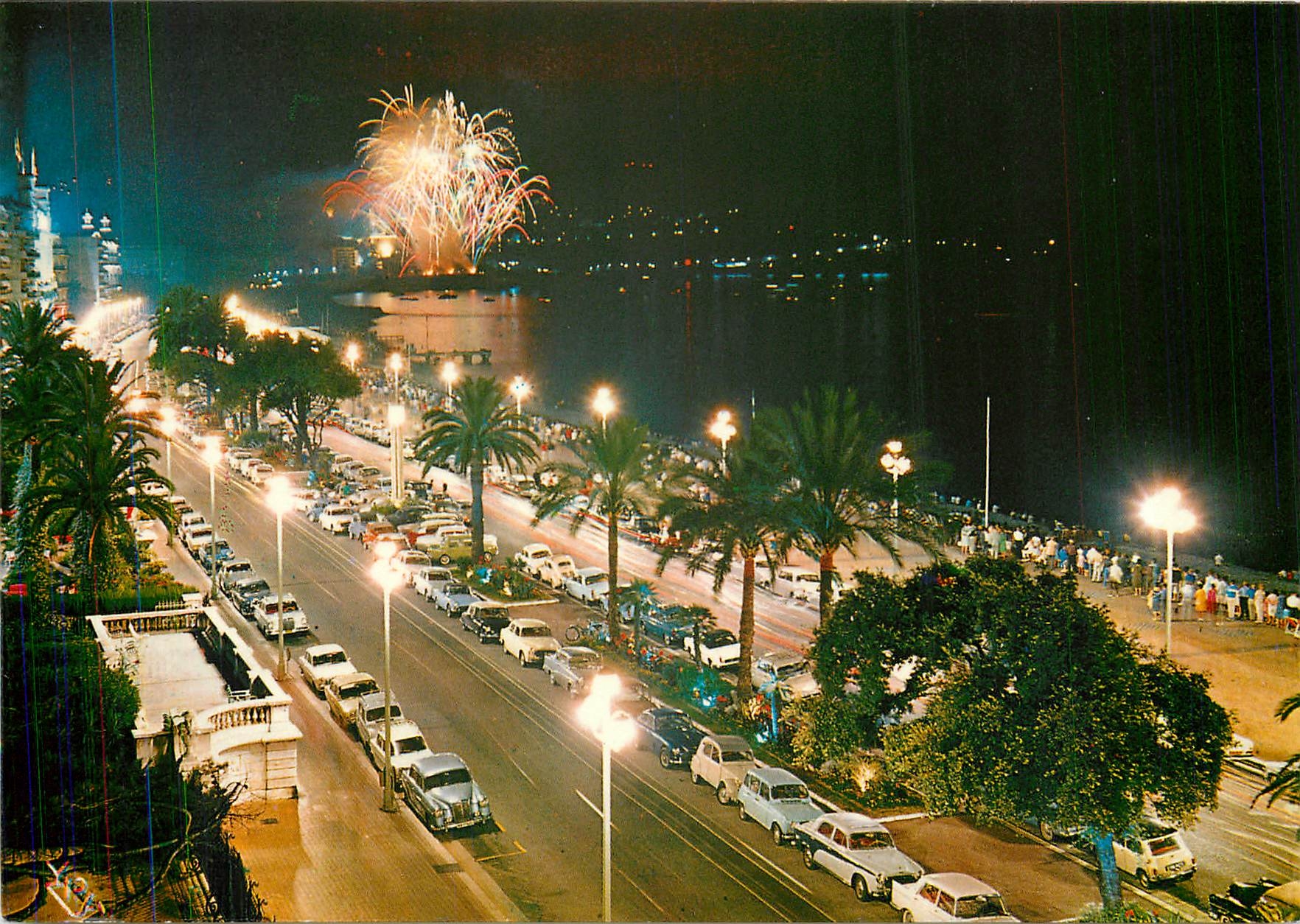 CPM Au Soleil de la Cote d'Azur Nice Promenade des Anglais de nuit 
