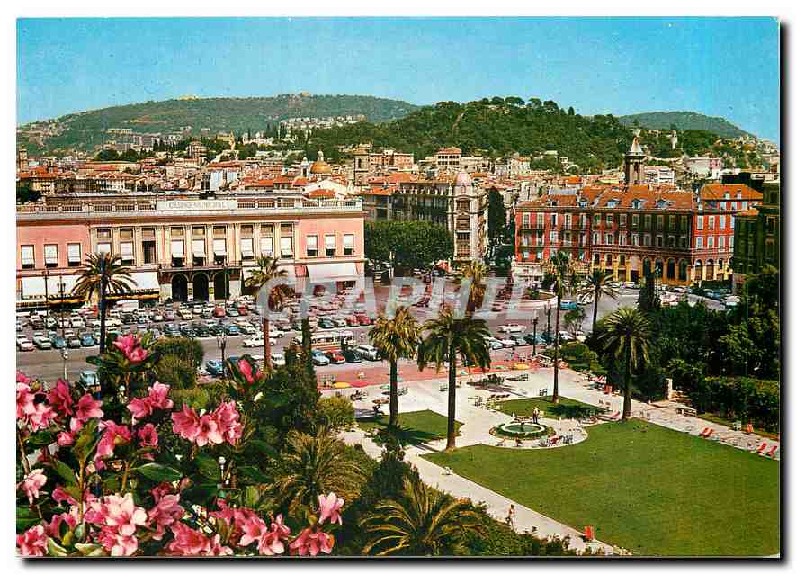 CPM Cote d'Azur Nice Les jardins Alber 1er Le Casino Municipal et la place Massena 