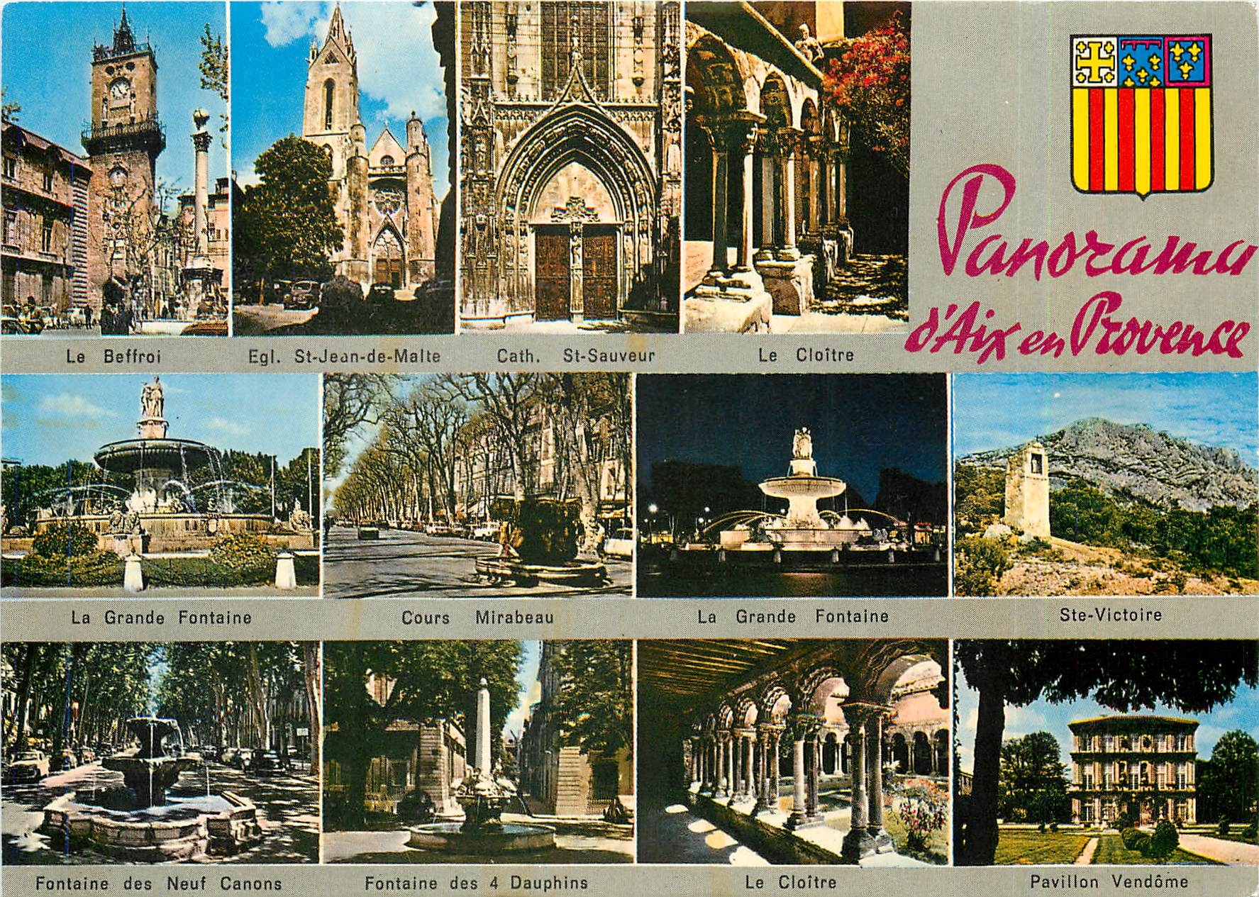 Panorama d'Aix-en-Provence — Éditeur G. Gandini, Marseille