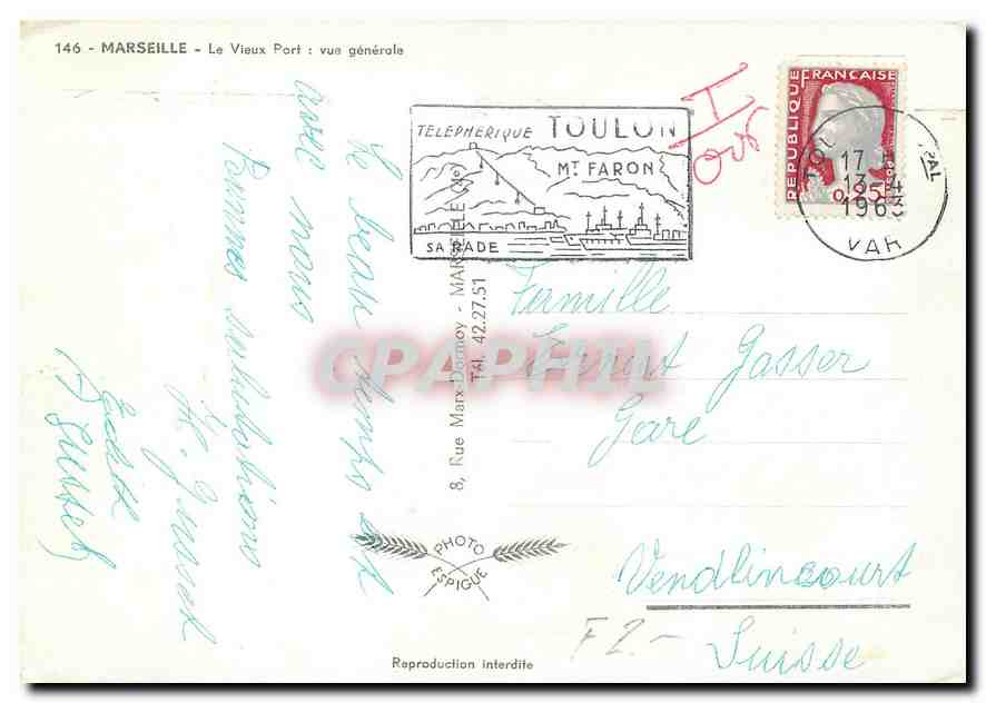 CPM Marseille Le Vieux Port Vue generale  — Rückseite