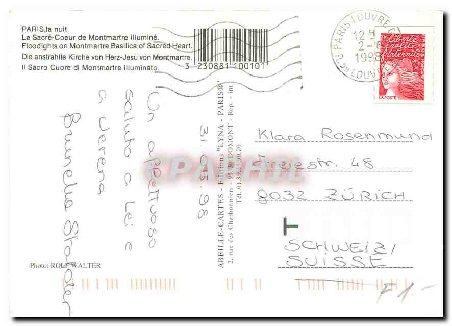 CPM Paris Le Sacre Coeur  — Rückseite