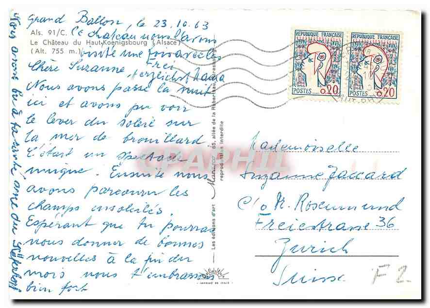 CPM Le Chateau du Haut Koenigsbourg Alsace  — Rückseite