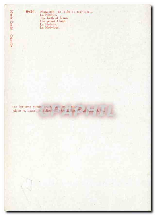 CPM La Nativite  — Rückseite