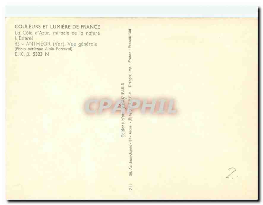 CPM La Cote d'Azur miracle de la nature Antheor Var Vue generale  — Verso