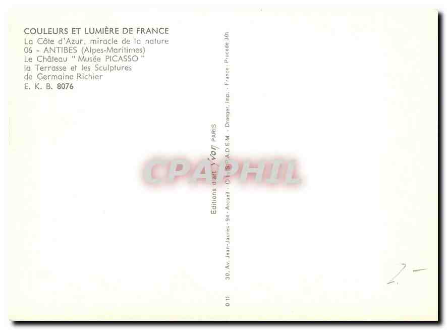 CPM Antibes Alpes Maritimes Le Chateau Musee Picasso  — Rückseite