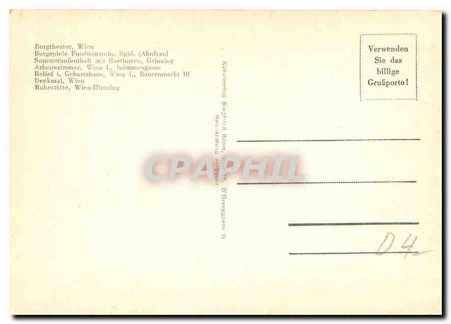 CPM Franz Brillparter Burgtheater Wien  — Back