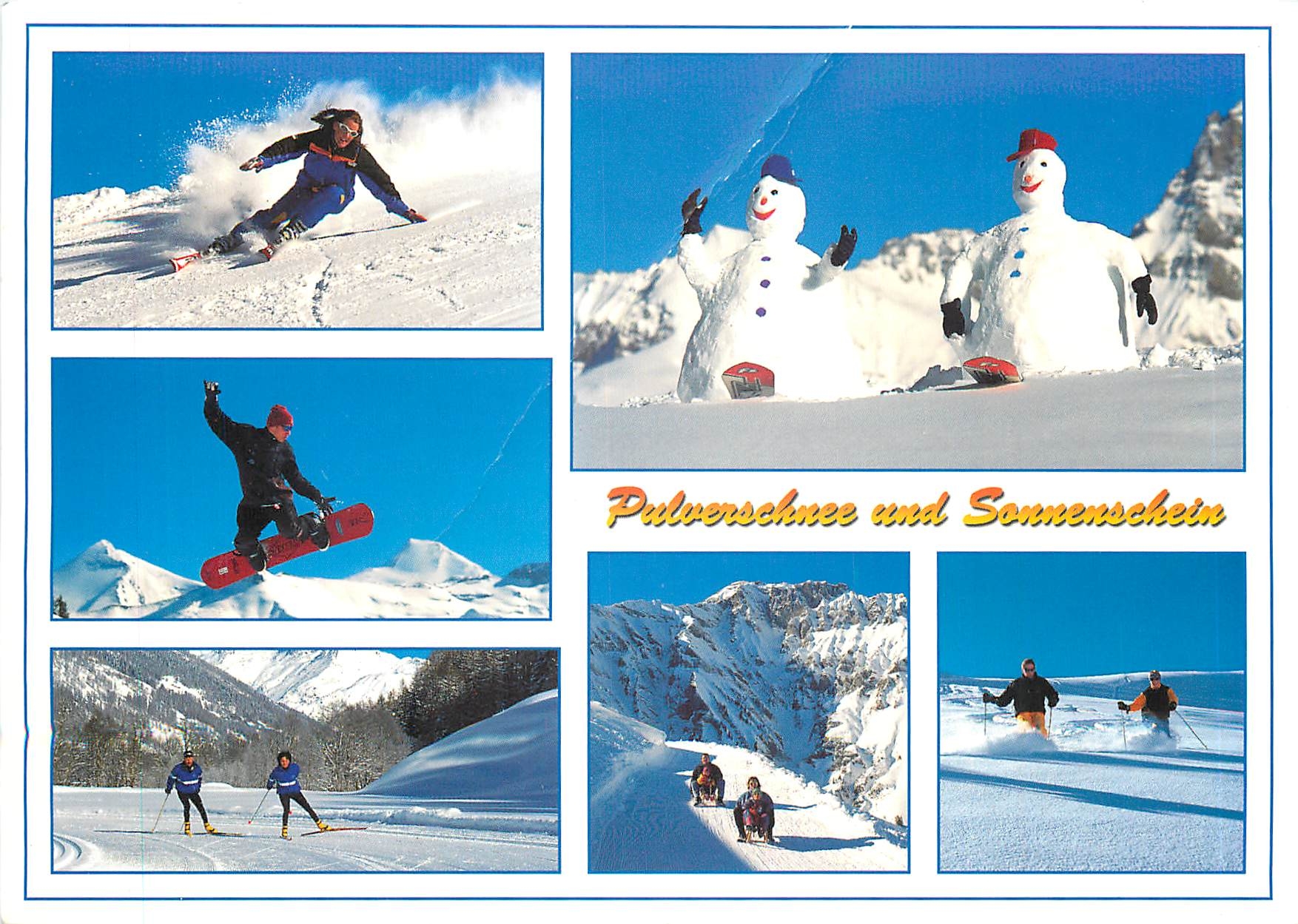 Ski et snowboard en montagne — Pulverschnee und Sonnenschein — éditeur Thot Klopfenstein, n° 8891