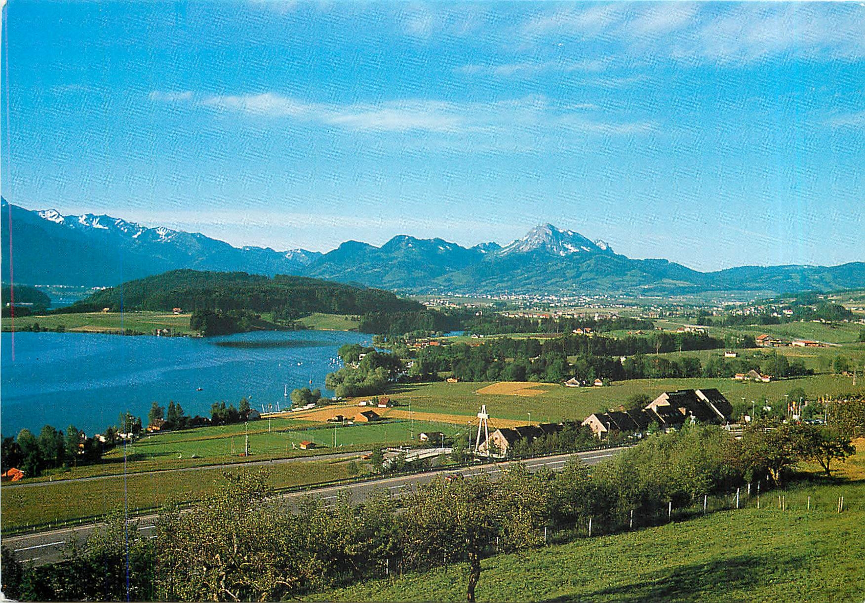 CPM Switzerland Lac de la Gruyere avec le Restoroute 