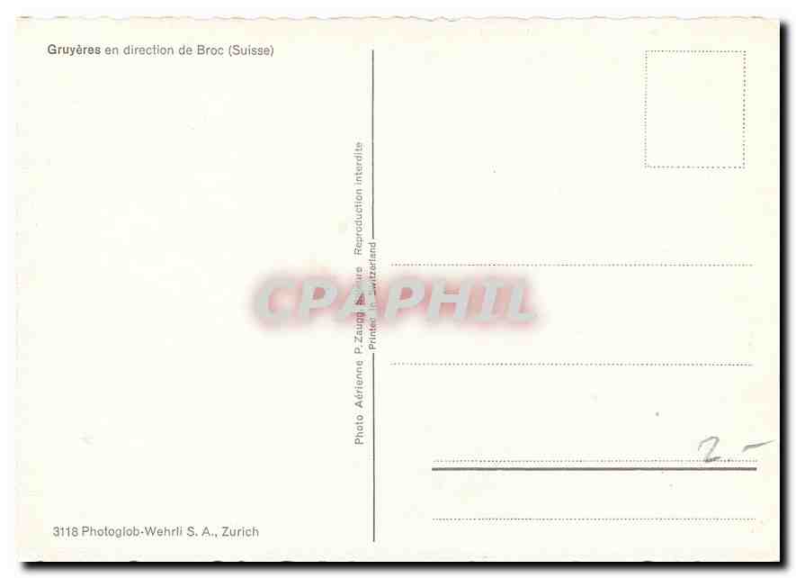 CPM Gruyeres en direction de Broc Suisse  — Verso