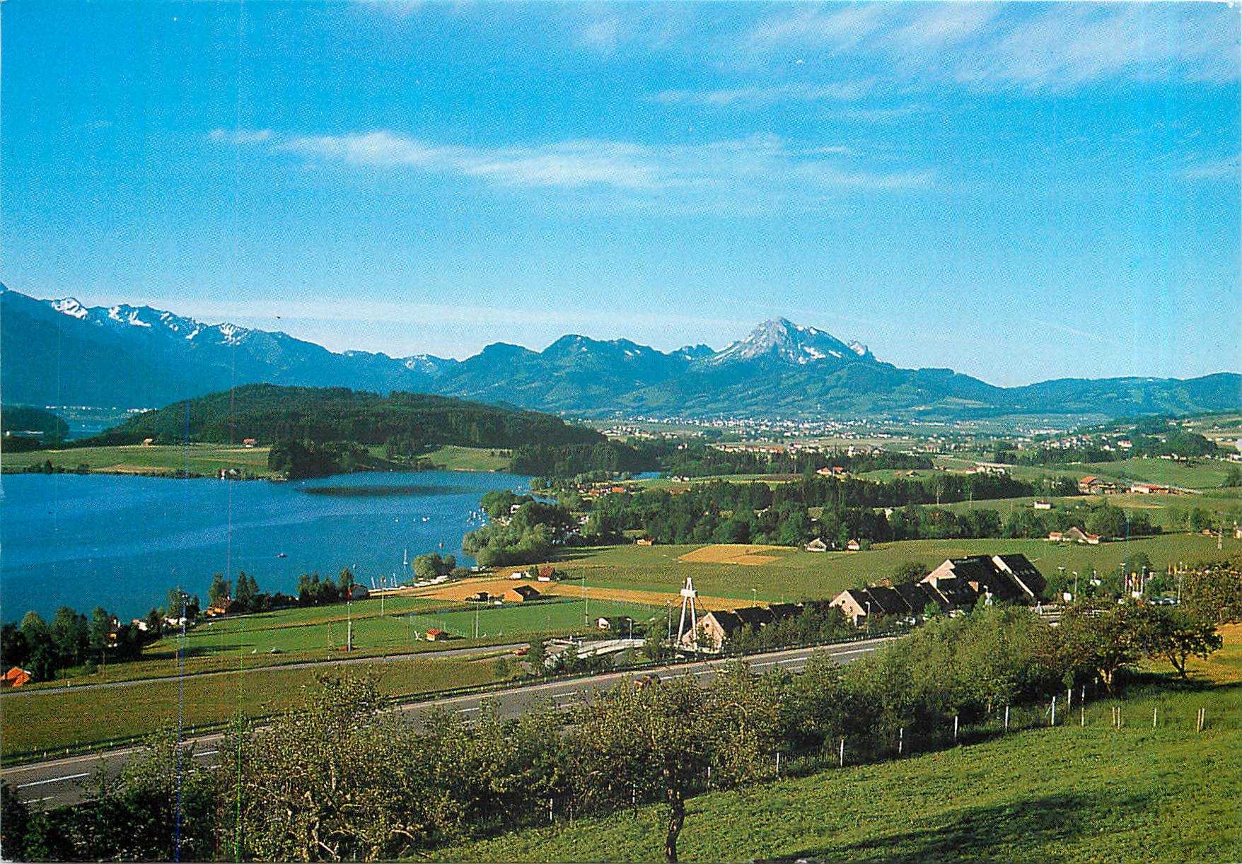 CPM Switzerland Lac de la Gruyere avec le Restoroute 