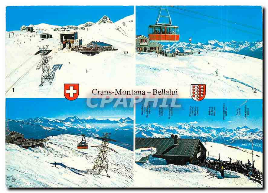 CPM Crans Montana Bellalui Vue generale sur les champs de ski 