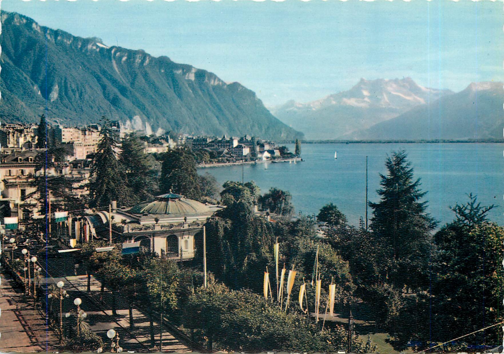 CPM Montreux Le Pavillon des Sports et les dents du Midi 