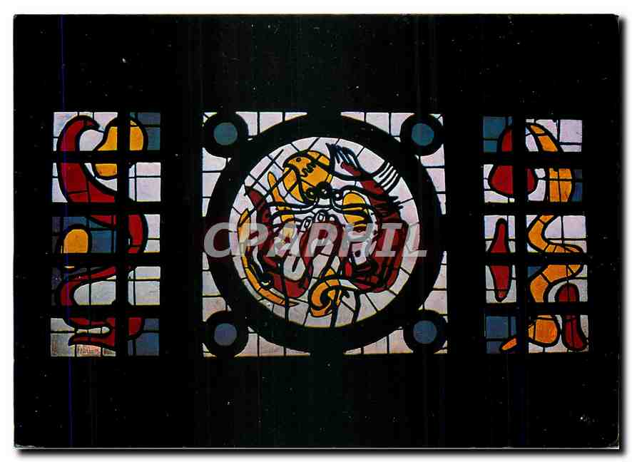 CPM Eglise de Courfaivre Vitrail de la nef Le couronnement de la Vierge 