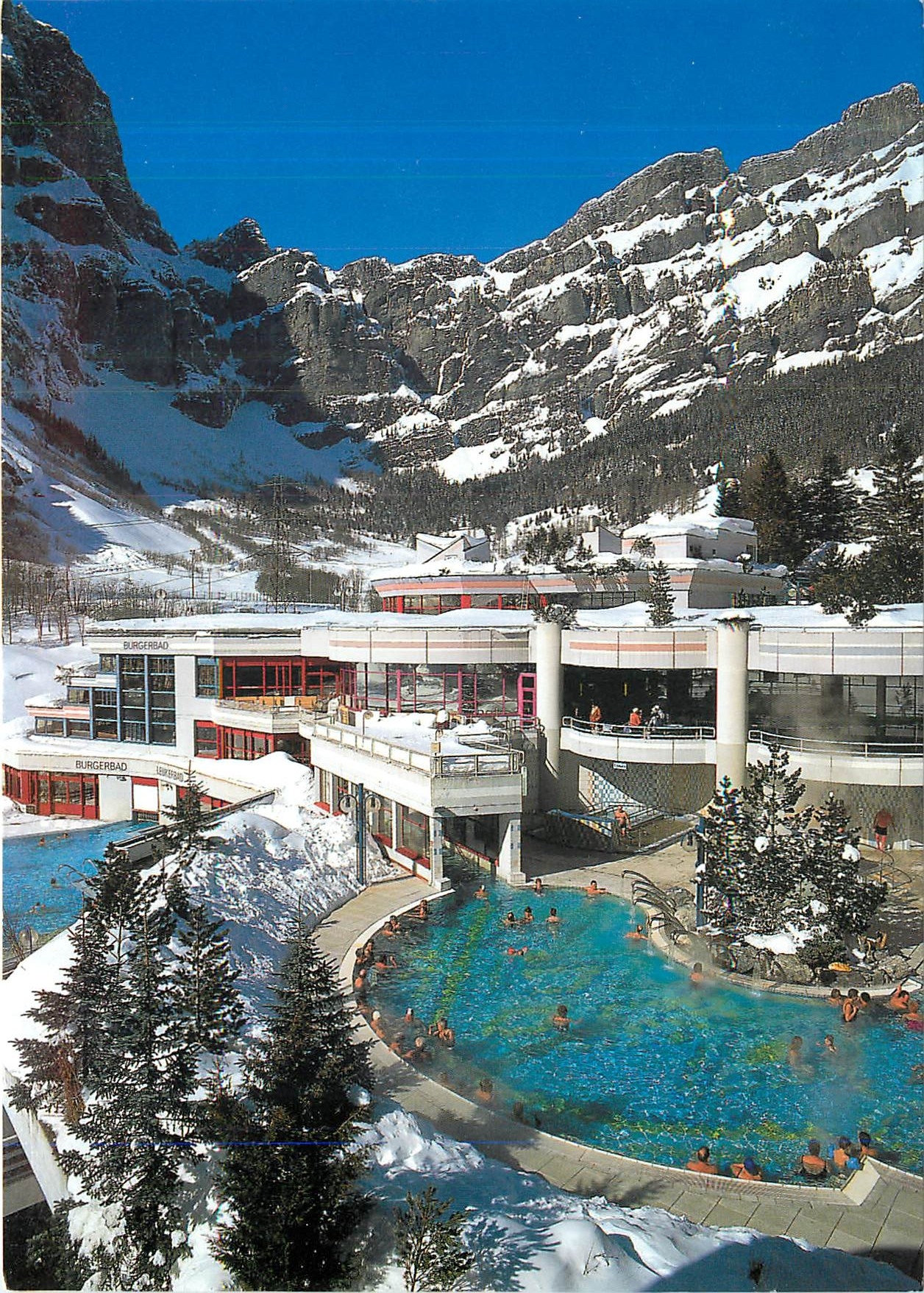 CPM Leukerbad Loeche les Bains Burgerbad mit Gemmiwand Wallis Valais 