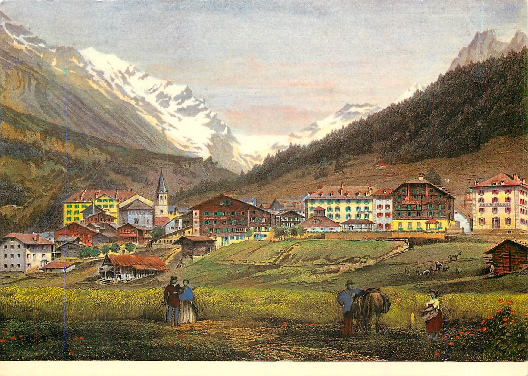 CPM Leukerbad mit Balmhorn Loeche les Bains et le Balmhorn 