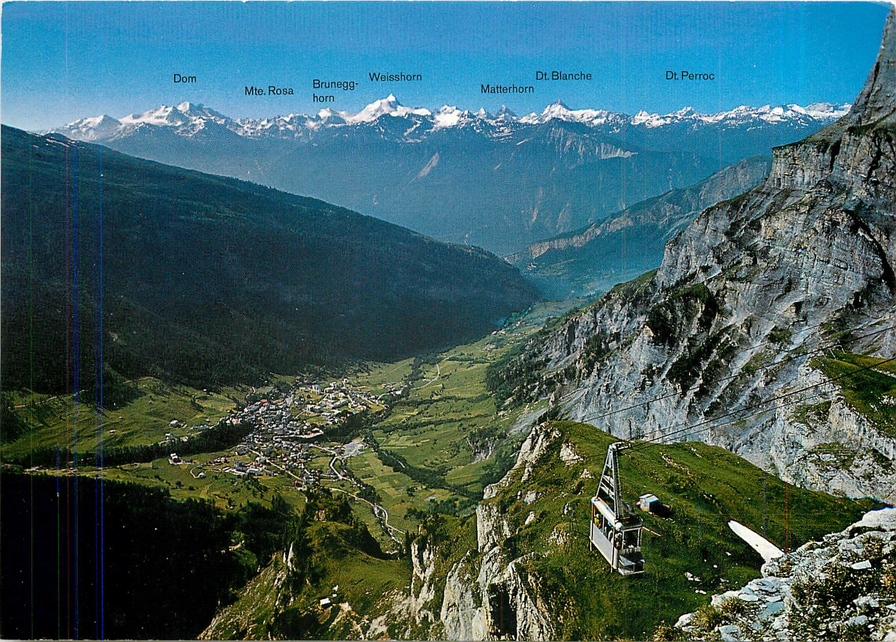 CPM Leukerbad Loeche les Bains Blick vom Gemmipass Lufseibahn Leukerbad Gemmi 