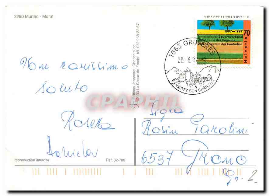 CPM Murten Morat  — Verso