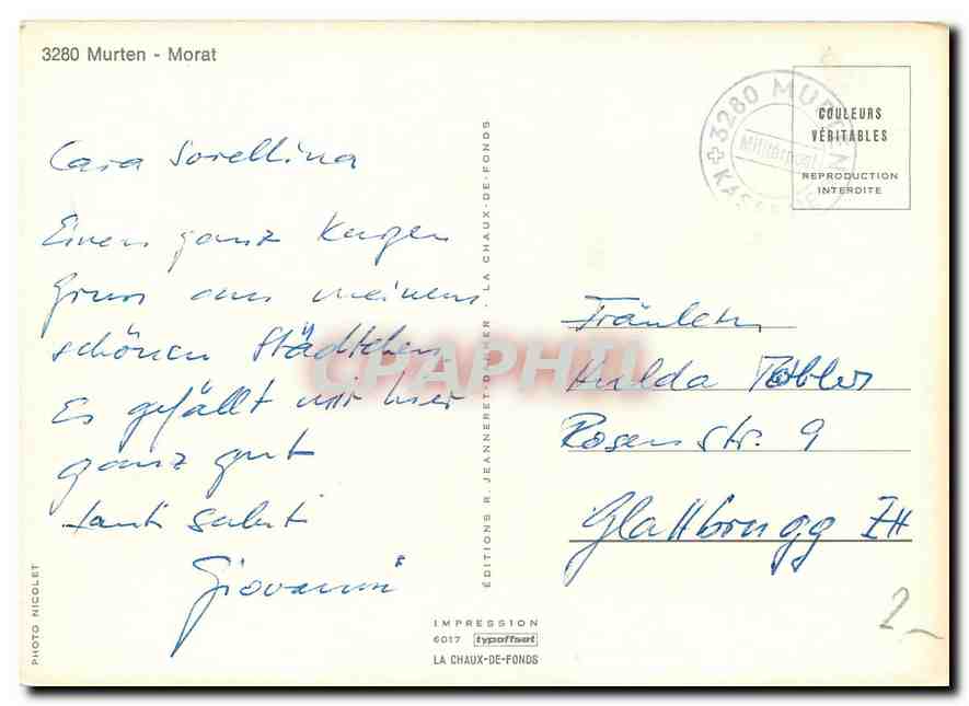 CPM Murten Morat  — Rückseite