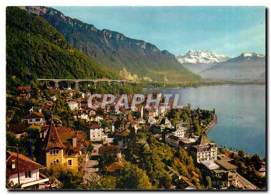 CPM Territet Montreux Vue generale et les Dents du Midi 