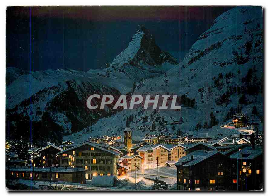 CPM Zermatt Bel Mondschein Matterhorn Mt Cervin 