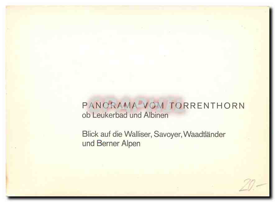 CPM Panorama Torrenthorn ob Leukerbad und Albinen  — Rückseite