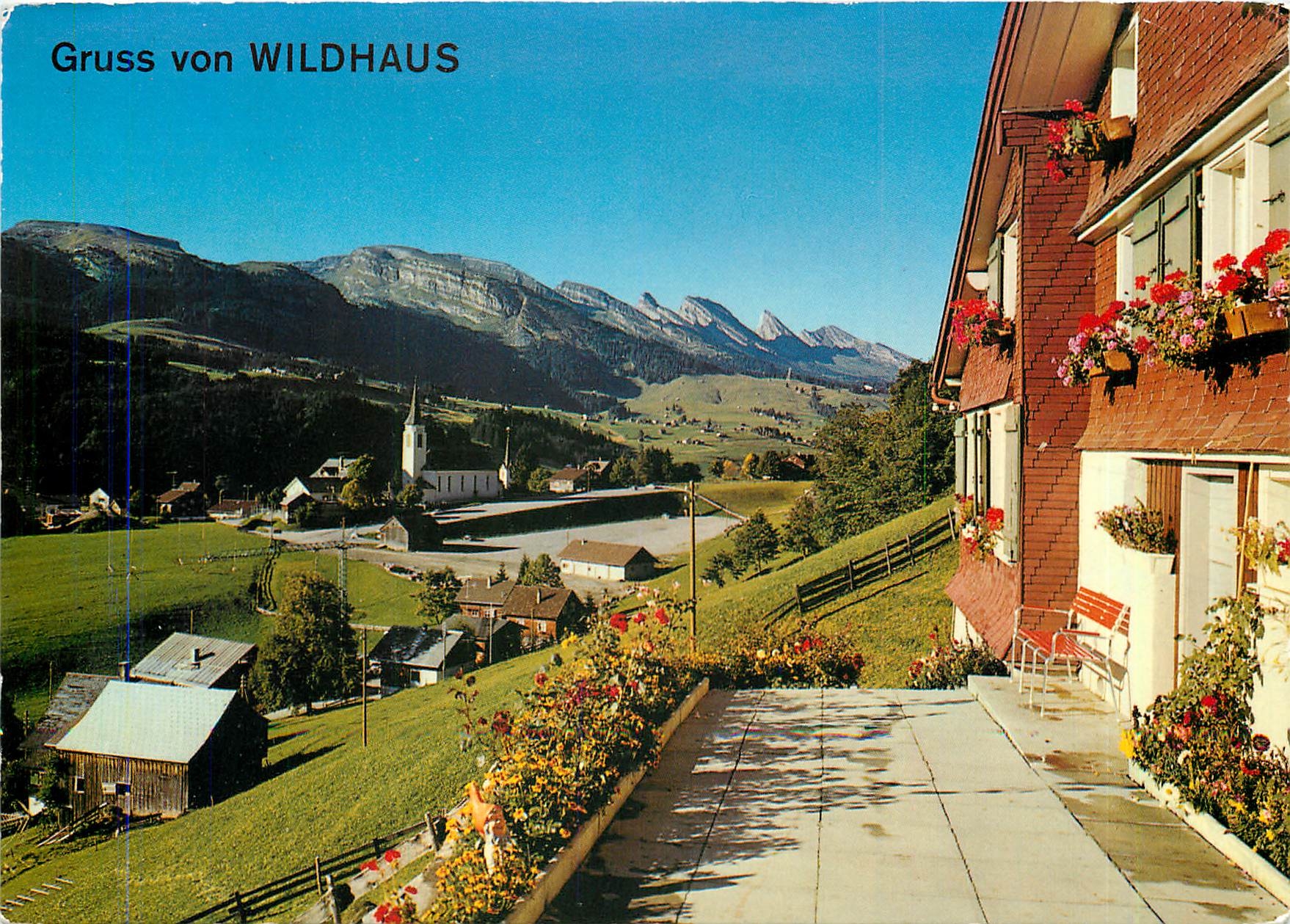 CPM Gruss von Wildhaus Obertoggenburg Blick gegen die Churfirsten 