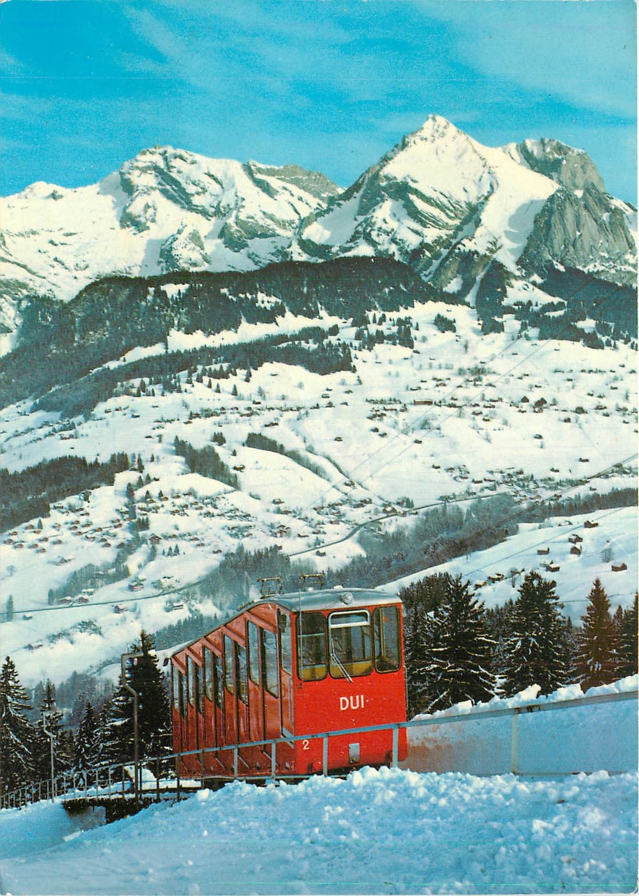 CPM Unterwasser Obertoggenburg mit Drahtseilbahn Unterwasser lltios Blick zun Santis und Schafberg 