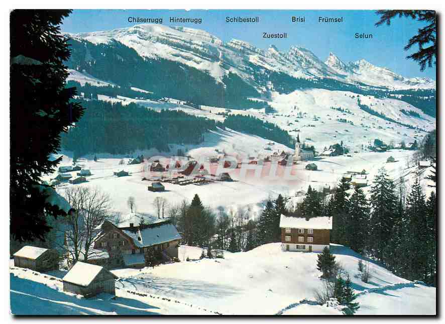 CPM Kur und Sportplatz Obertoggenburg Schweiz Wildhaus mit Churfirsten 