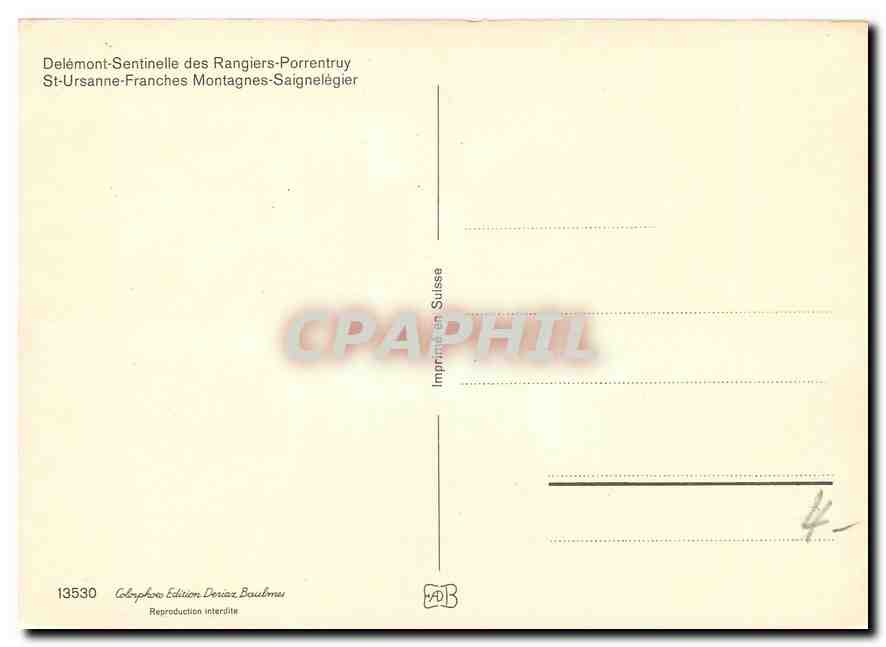 CPM Jura Delemont Sentinelle des Rangiers Porrentruy St Ursanne Franches Montagnes Saignelegier  — Rückseite